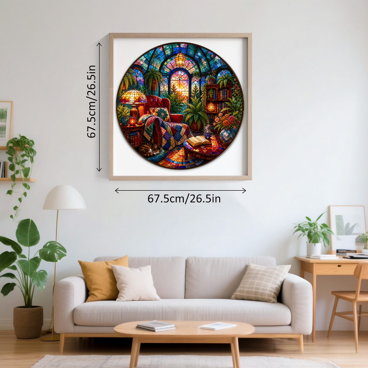 Whispering Reading Nook Conservatory Round Puzzle - puzzle product view