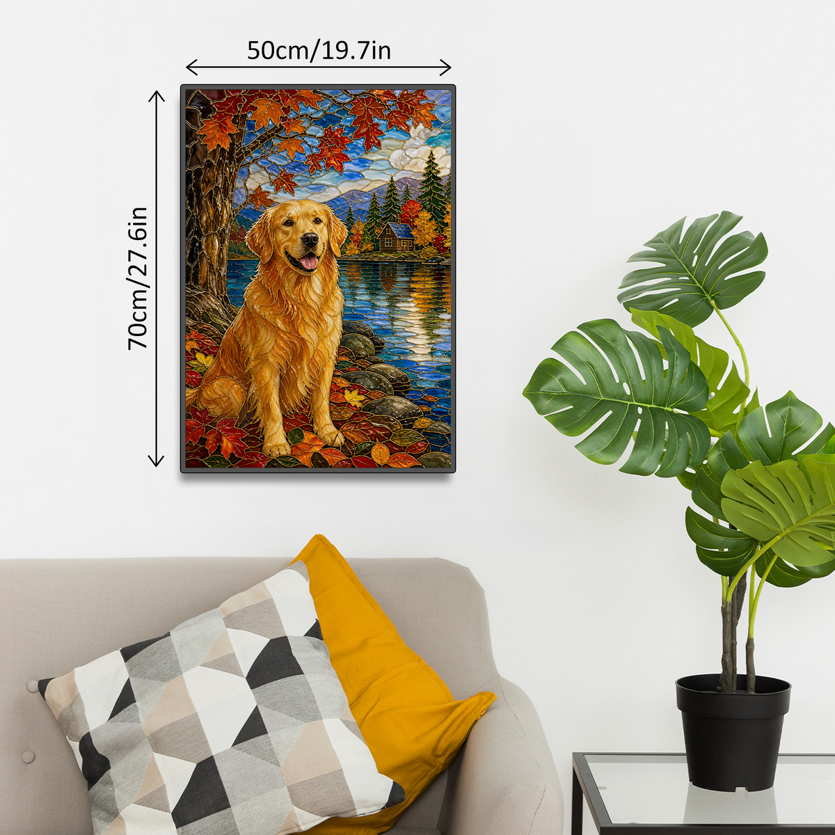Luminous Golden Retriever Portrait Puzzle - puzzle product view
