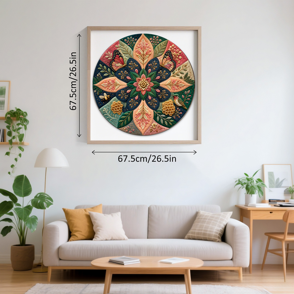 Honeyed Botanical Kaleidoscope Round Puzzle - puzzle product view