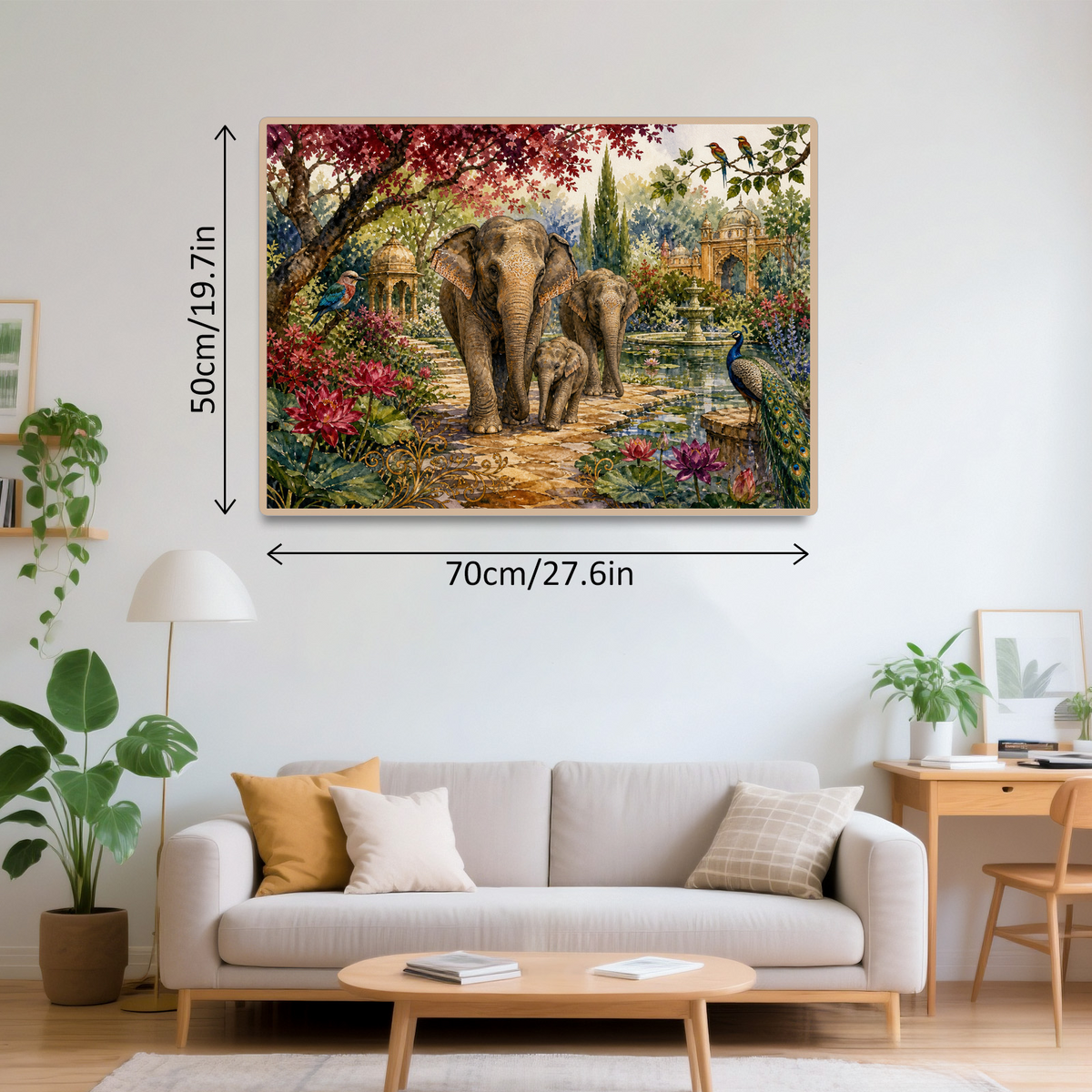 Hidden Elephant Garden Family Landscape Puzzle - puzzle product view