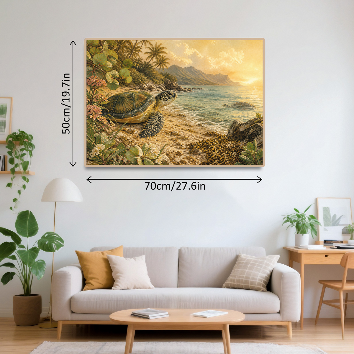 Golden-Hour Sea Turtles Landscape Puzzle - puzzle product view
