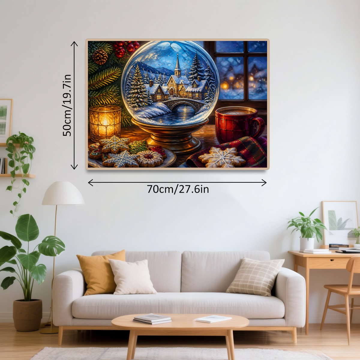 Rain Washed Snow Globe Cookie Table Stained Glass Landscape Puzzle - puzzle product view