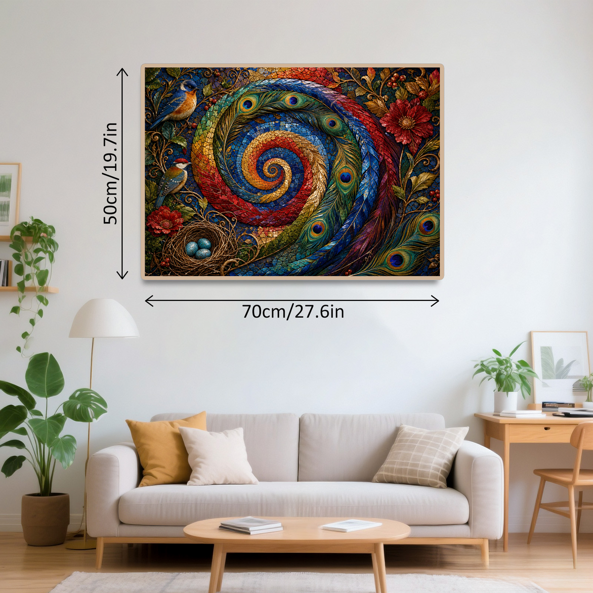 Amber Mosaic Feather Spiral Landscape Puzzle - puzzle product view
