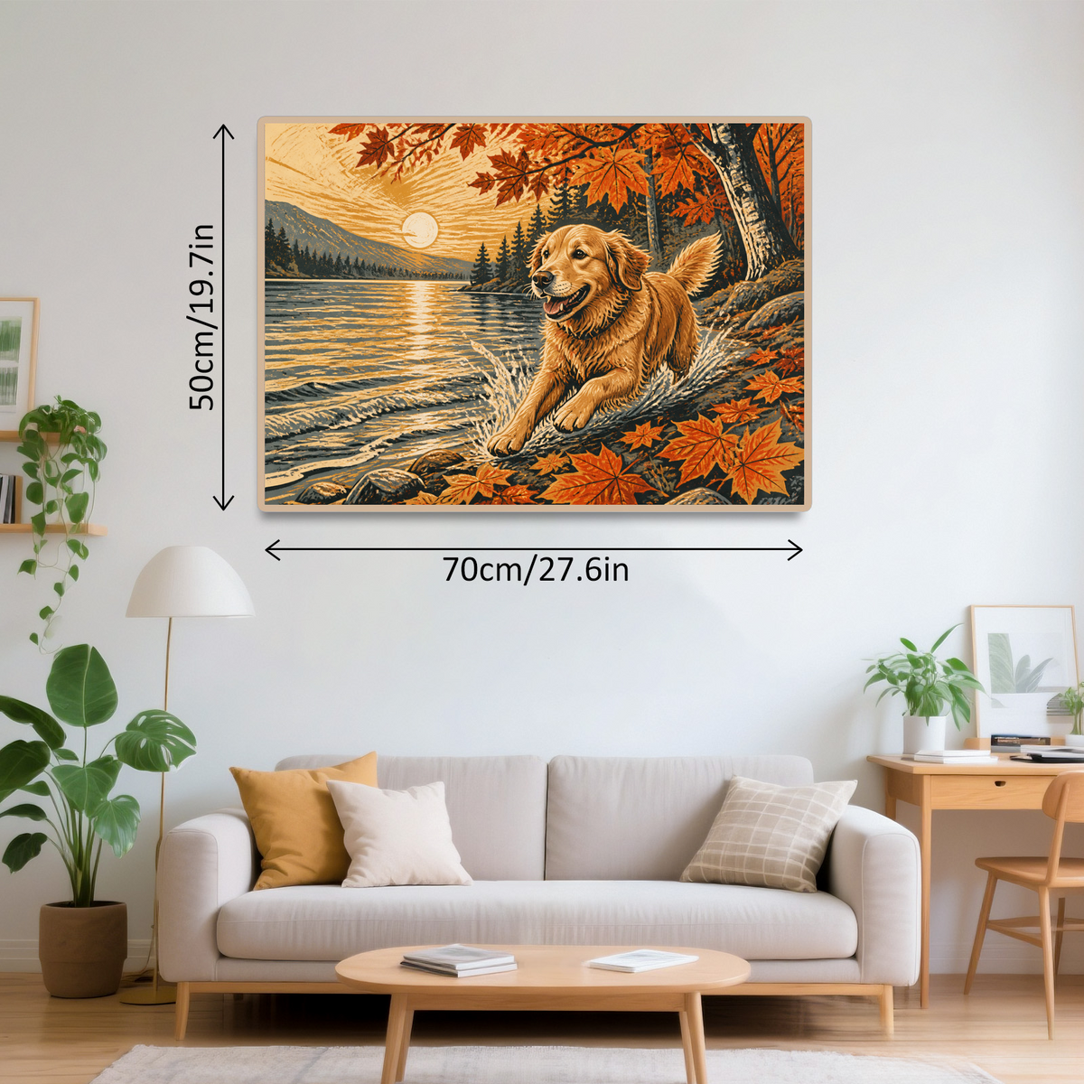 Golden-Hour Golden Retriever Landscape Puzzle - puzzle product view