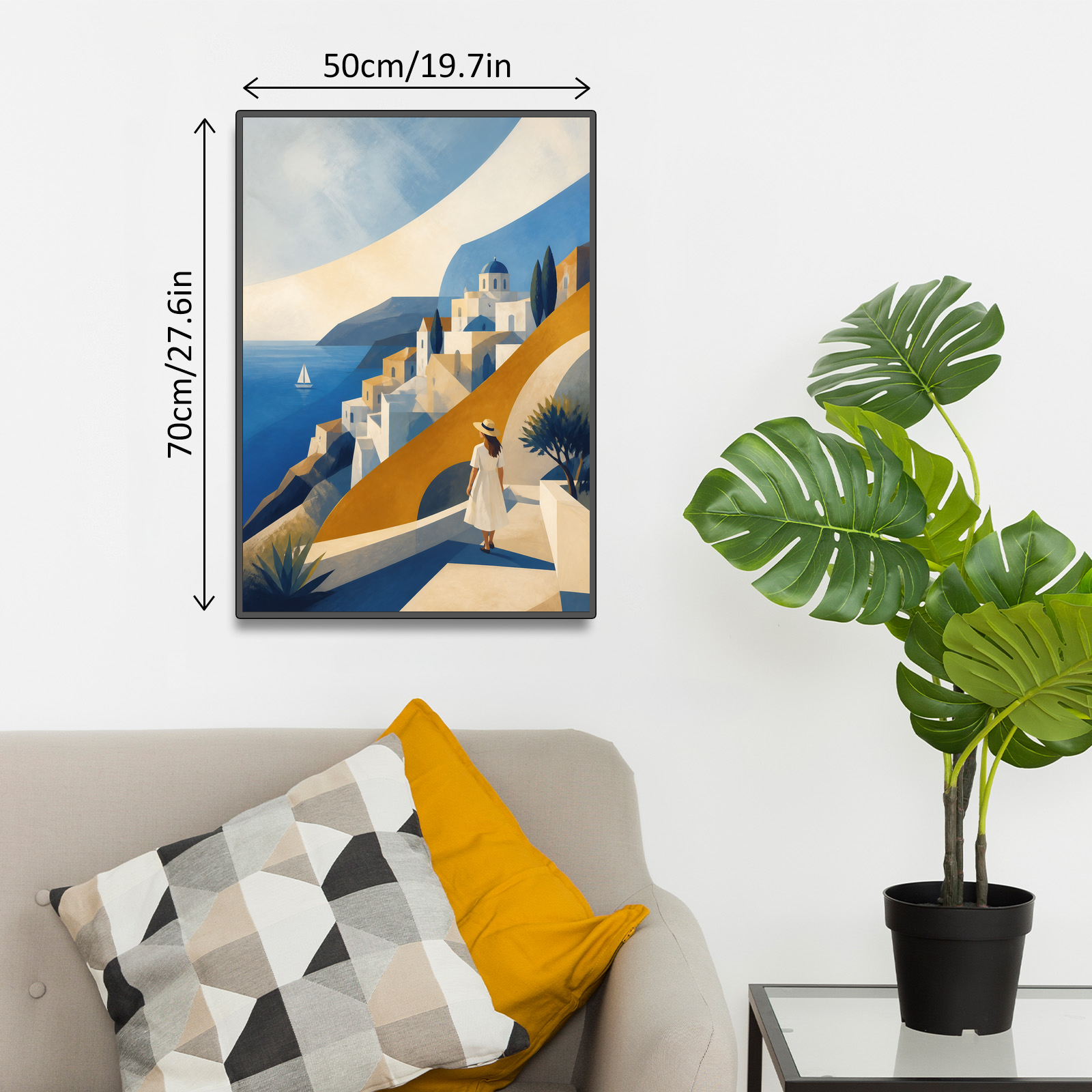 Sunlit Painted Seaside Town Portrait Puzzle - puzzle product view