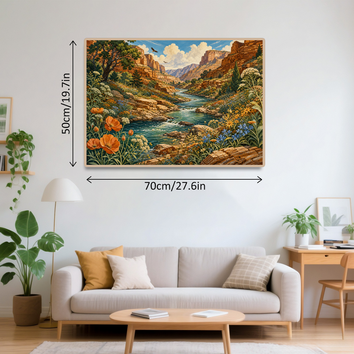 Amber Wildflower Canyon River Landscape Puzzle - puzzle product view