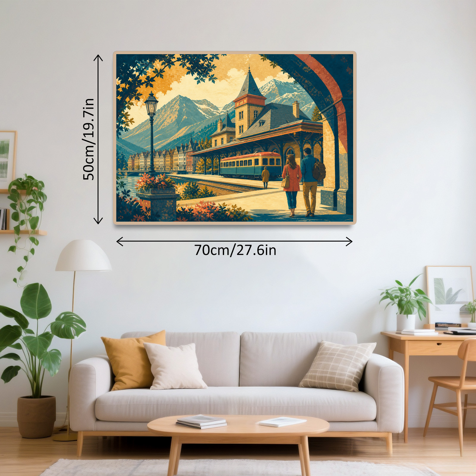 Luminous Mountain Railway Station Landscape Puzzle - puzzle product view