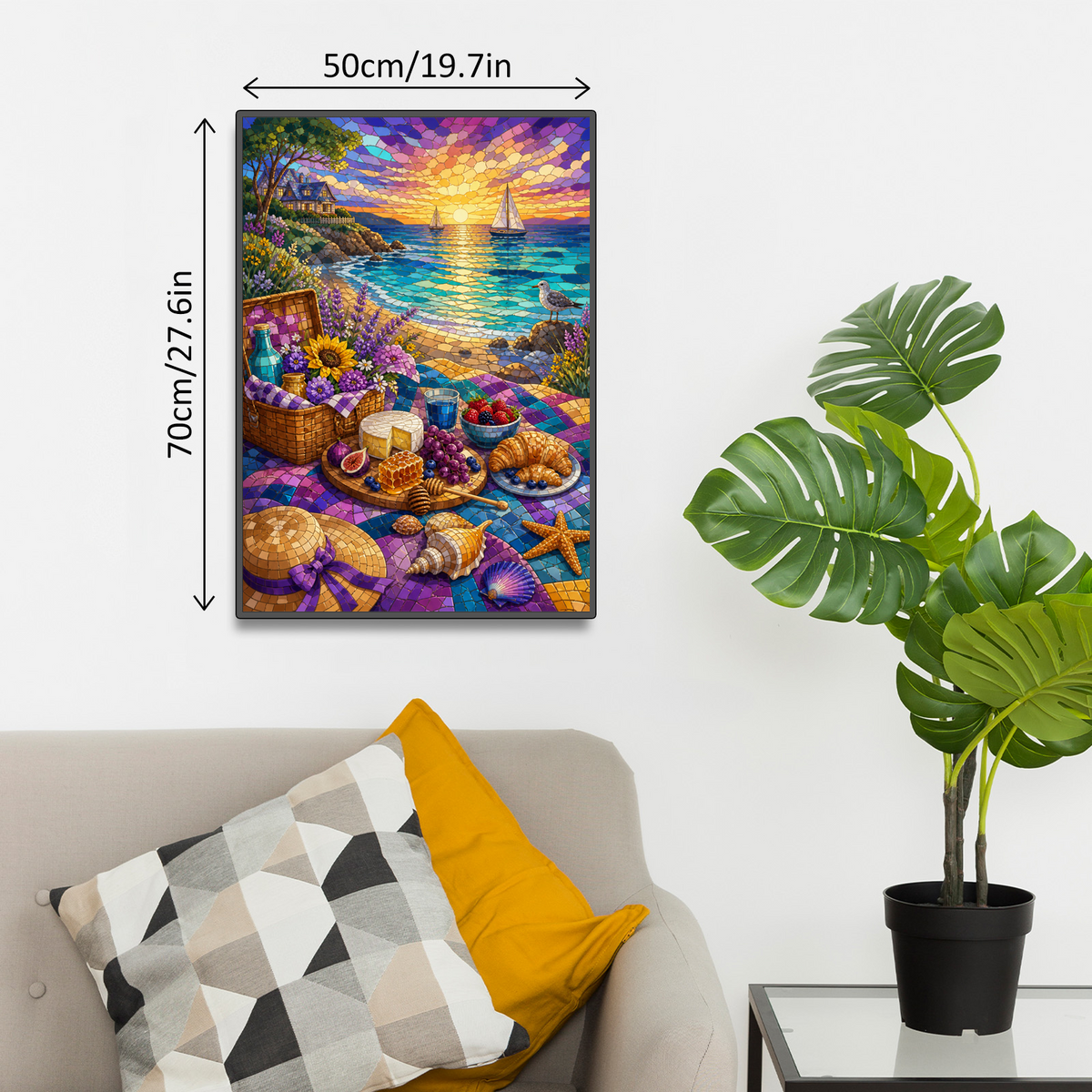 Honeyed Coastal Picnic Feast Portrait Puzzle - puzzle product view