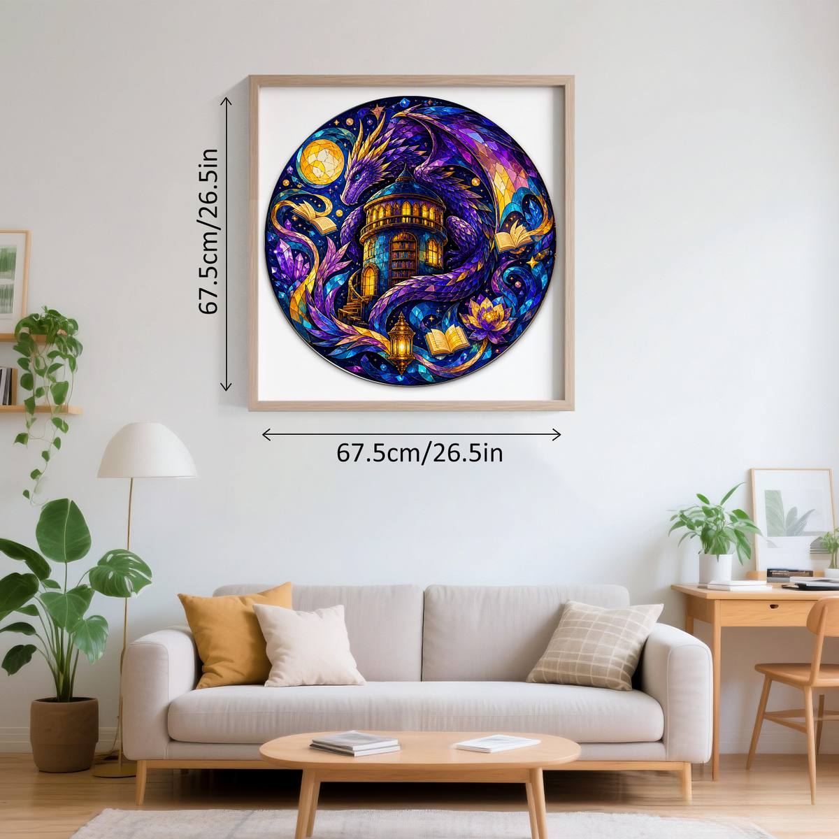 Velvet Dragon Library Moon Round Puzzle - puzzle product view
