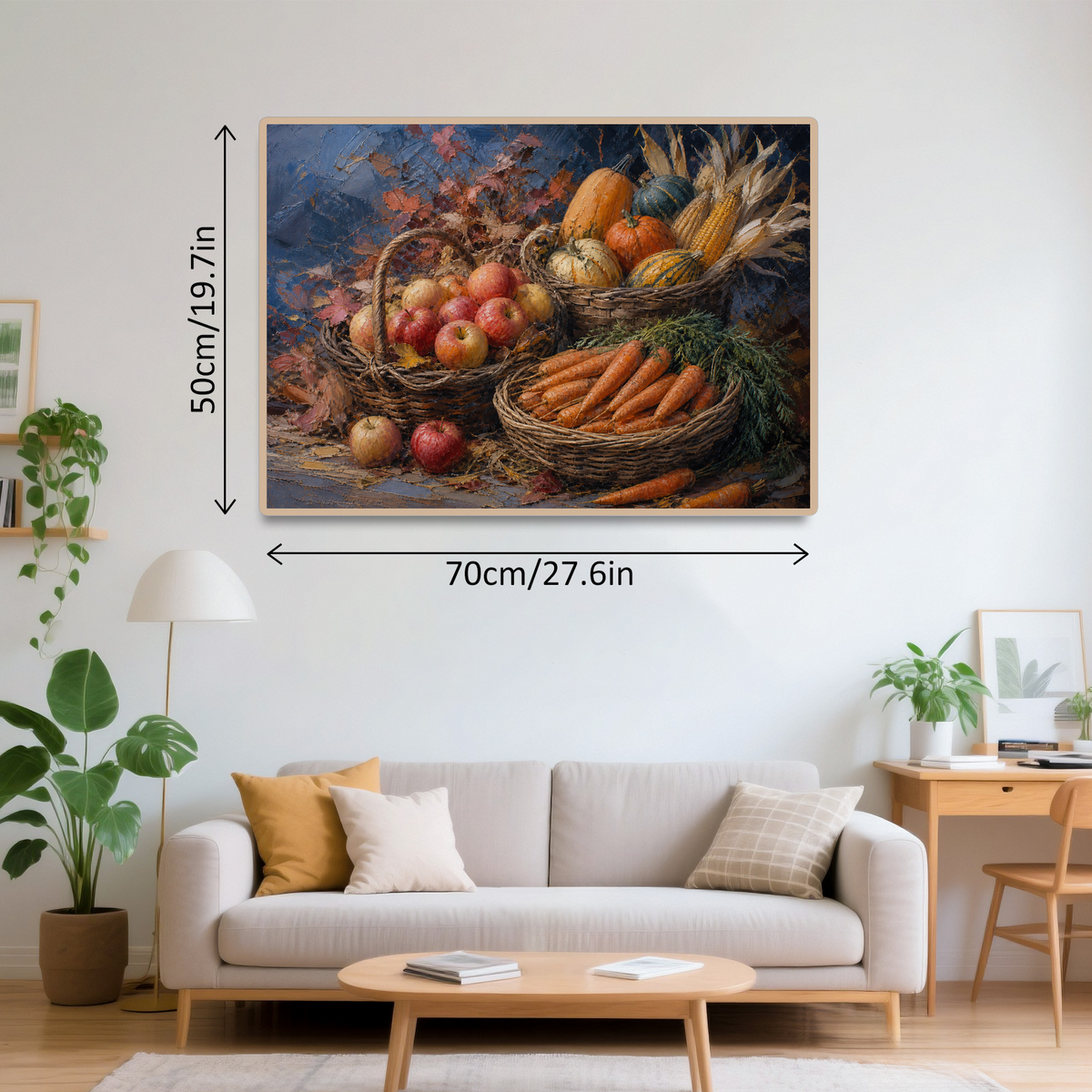 Quiet Farmers Market Baskets Oil Impasto Landscape Puzzle - puzzle product view