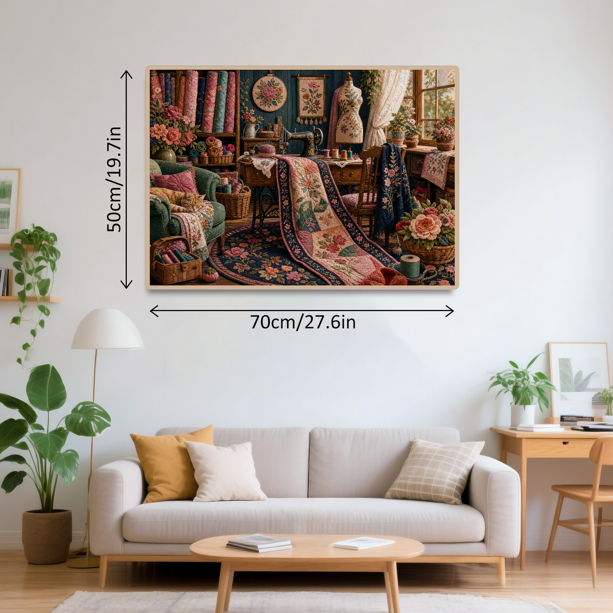 Honeyed Cottage Sewing Room Landscape Puzzle - puzzle product view