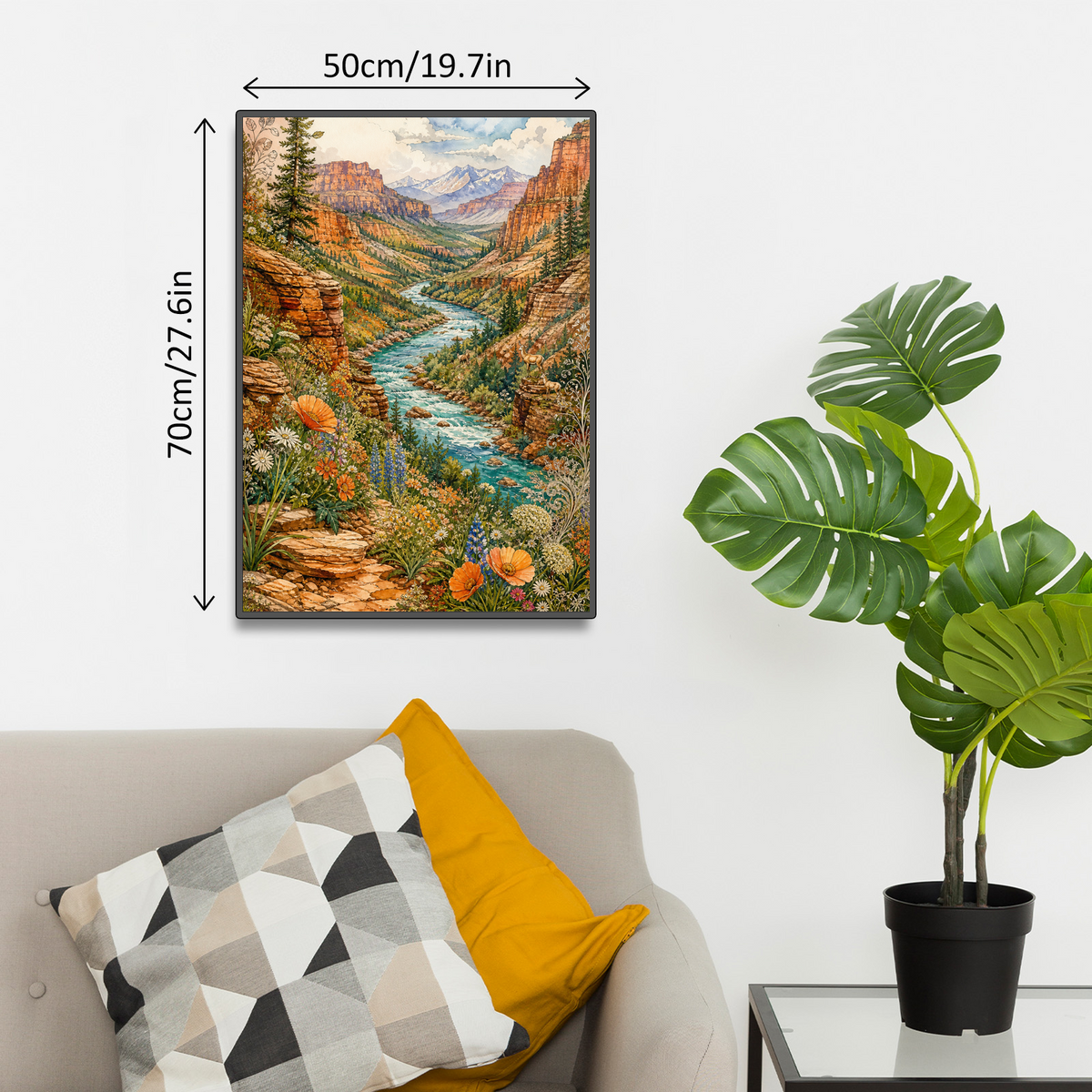 Amber Wildflower Canyon River 266 Portrait Puzzle - puzzle product view