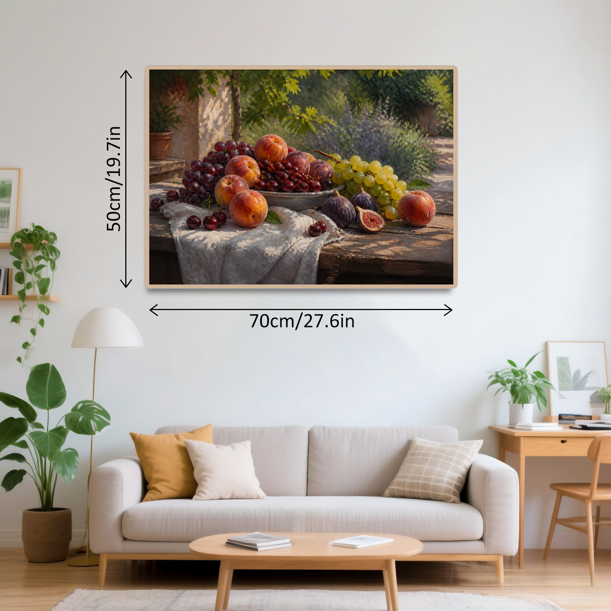 Quiet Summer Fruit Table Oil Impasto Landscape Puzzle - puzzle product view