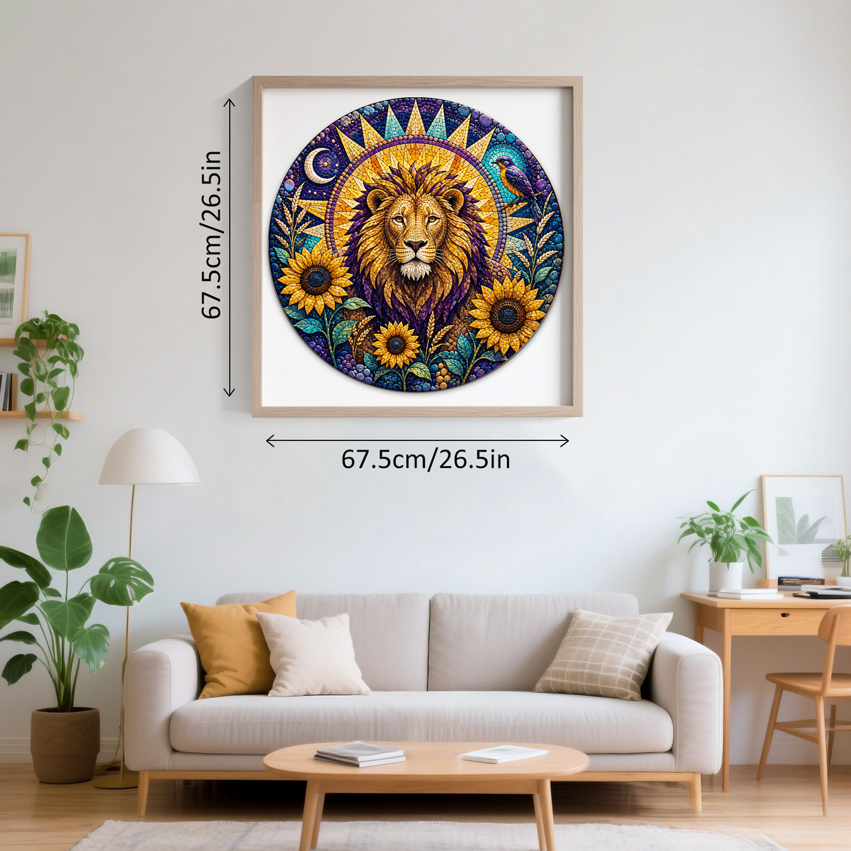 Twilight Lion Sun Garden Round Puzzle - puzzle product view