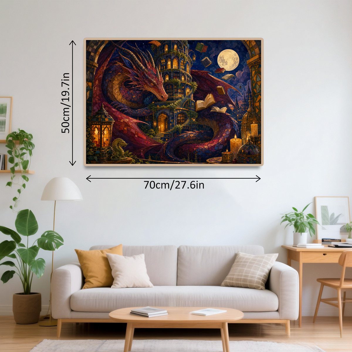 Luminous Dragon Library Moon Landscape Puzzle - puzzle product view