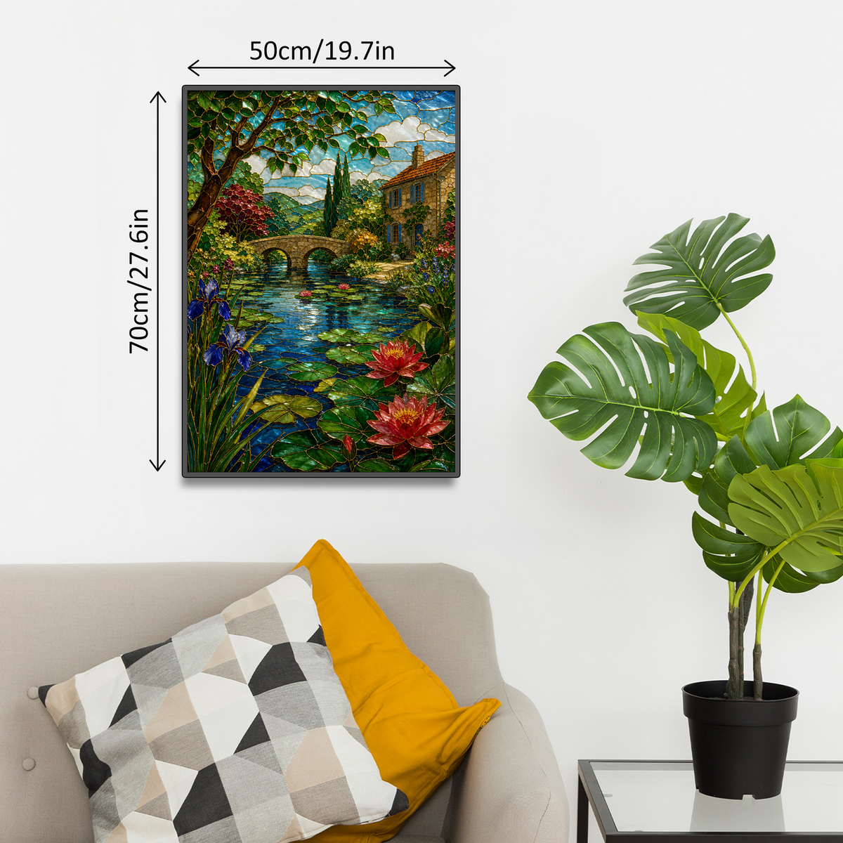 Sunlit Water-Lily Pond Portrait Puzzle - puzzle product view