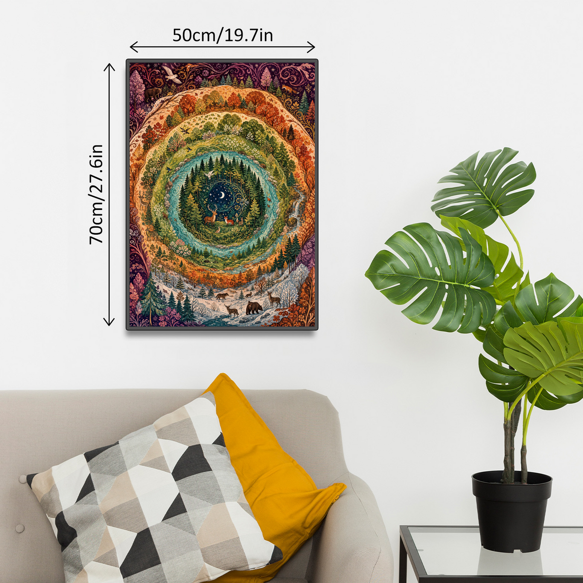 Starlit Forest Ring Pattern Portrait Puzzle - puzzle product view