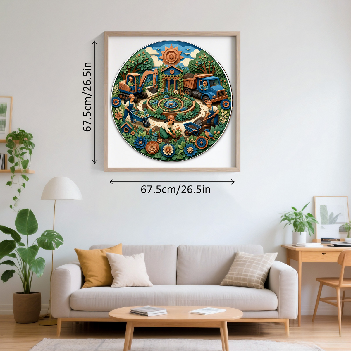 Sapphire Construction Site Story Round Puzzle - puzzle product view