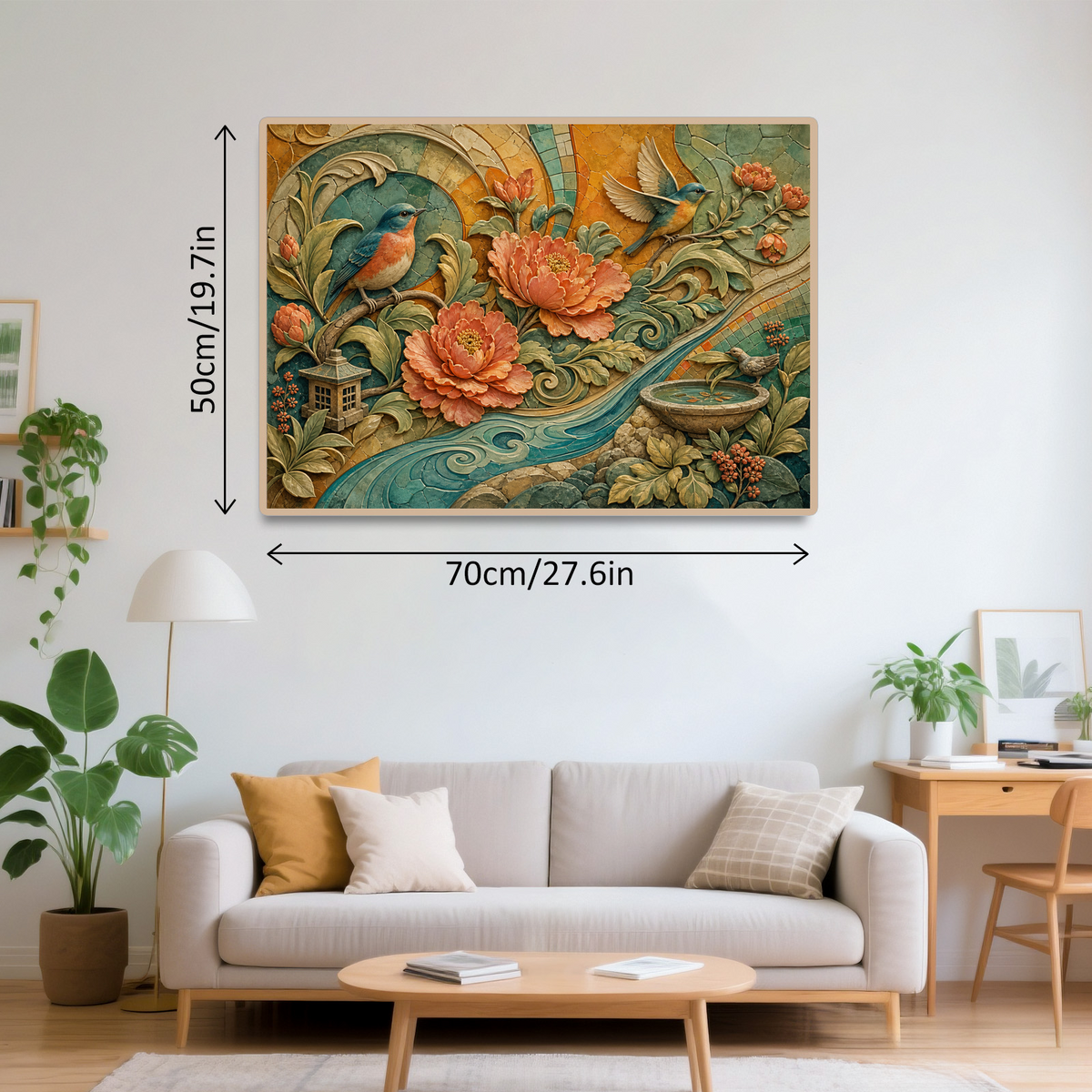 Rainwashed Sculpted Floral Relief Landscape Puzzle - puzzle product view