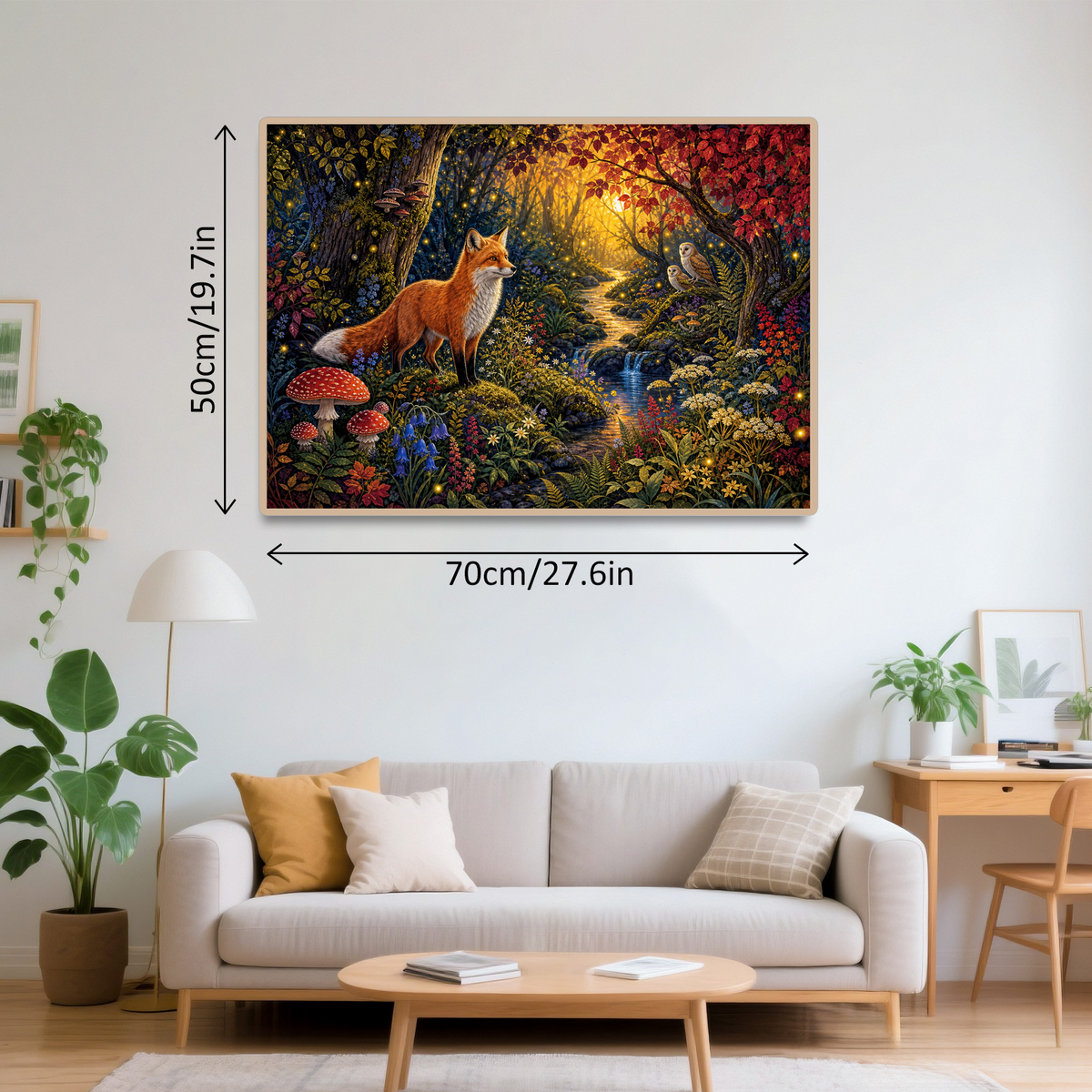 Sunlit Fox and Firefly Grove Landscape Puzzle - puzzle product view