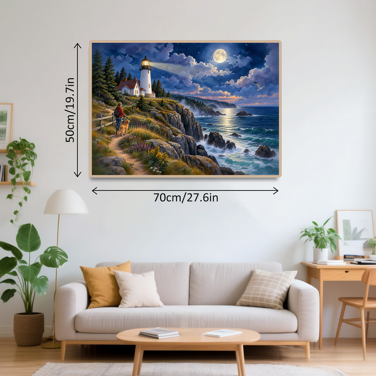 Moonlit Coastal Cliffs Landscape Puzzle - puzzle product view
