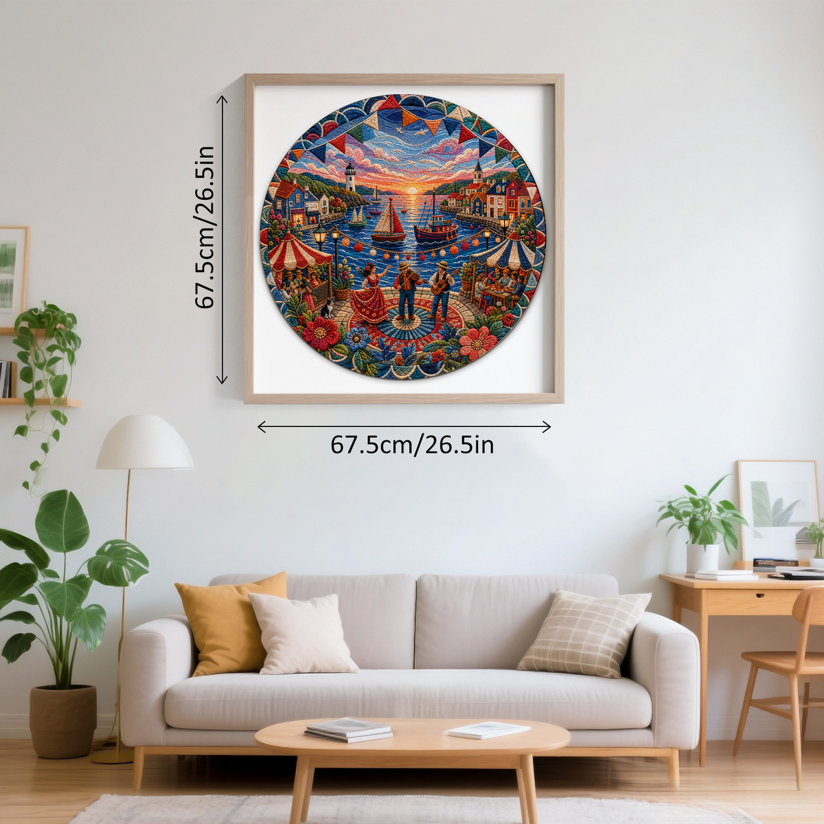 Twilight Coastal Summer Festival Round Puzzle - puzzle product view