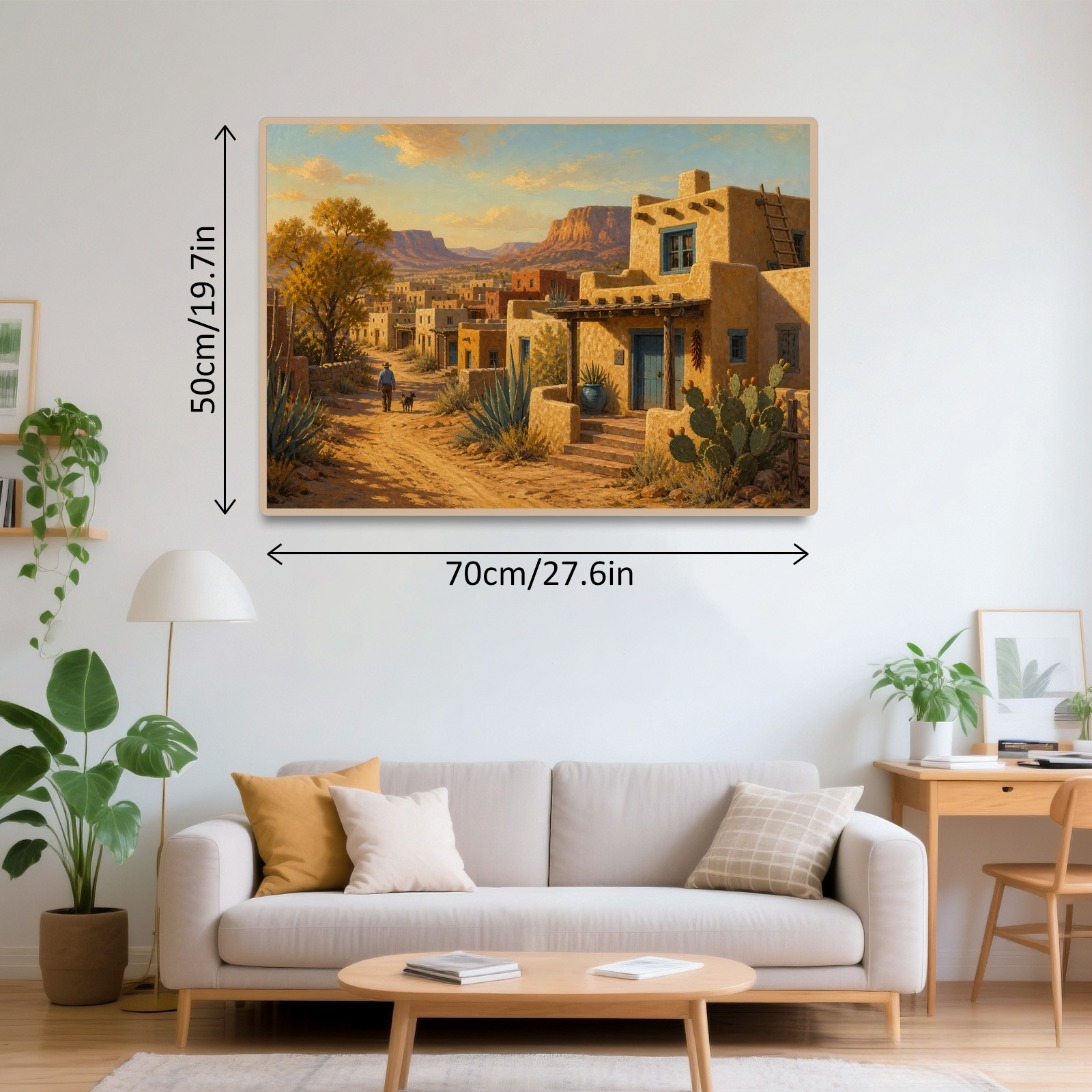 Golden-Hour Desert Adobe Town Landscape Puzzle - puzzle product view