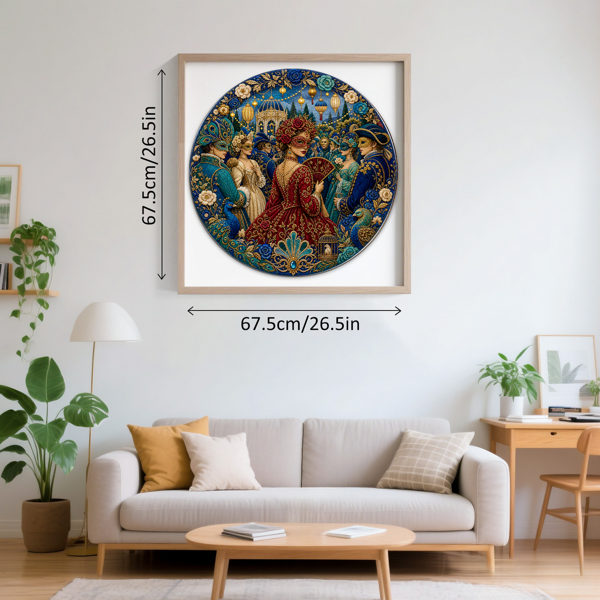 Crimson Masked Garden Ball Round Puzzle - puzzle product view