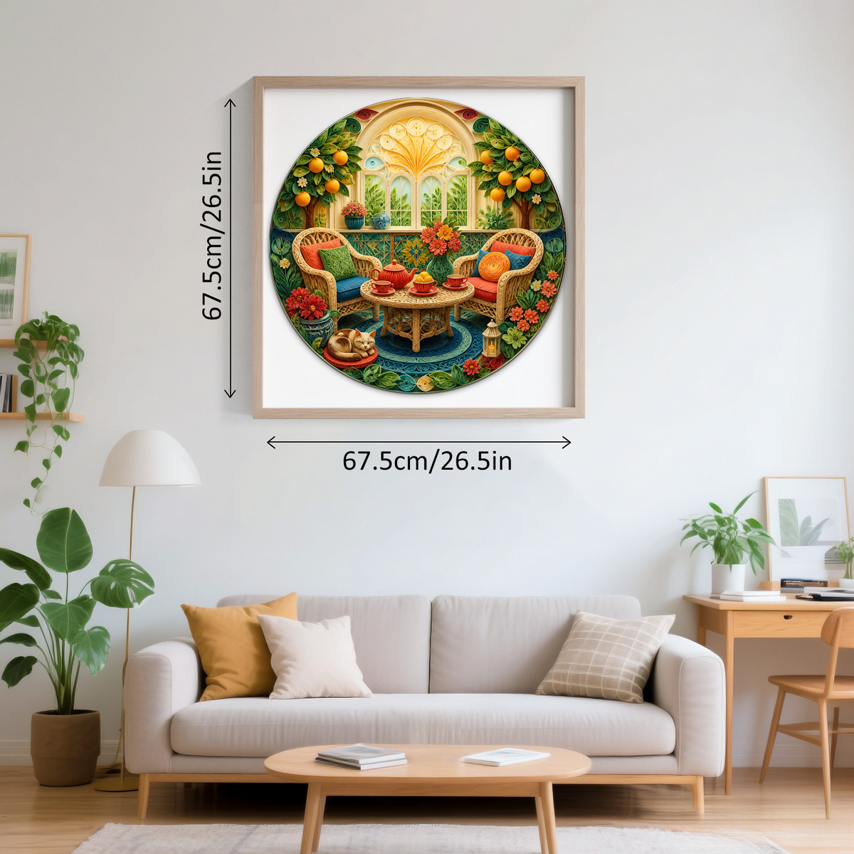Radiant Sunroom Tea Corner Round Puzzle - puzzle product view
