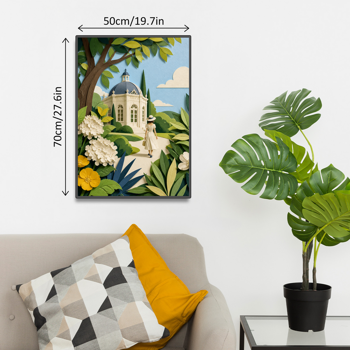 Golden-Hour Paper-Cut Garden Portrait Puzzle - puzzle product view