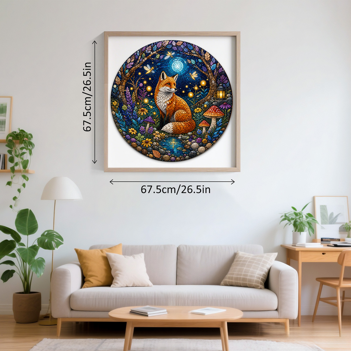 Copperleaf Fox and Firefly Grove Round Puzzle - puzzle product view