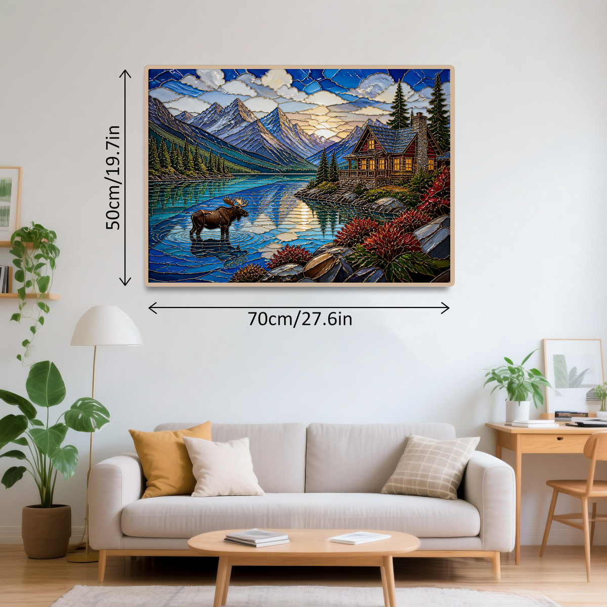 Vibrant Alpine Lake Landscape Puzzle - puzzle product view