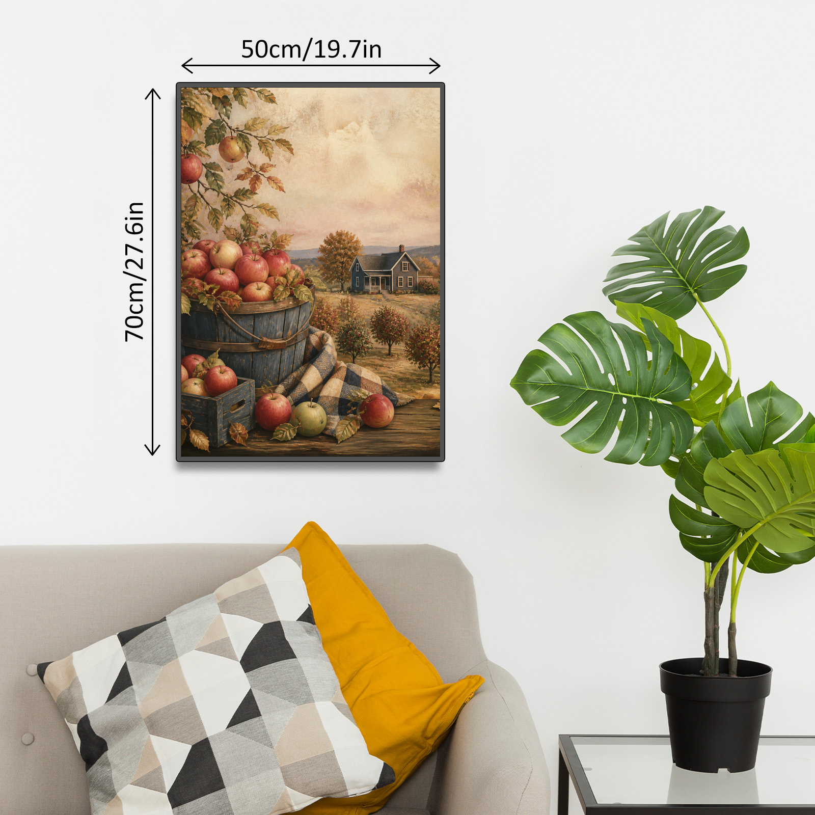 Sunlit Autumn Apple Orchard Folk Art Portrait Puzzle - puzzle product view