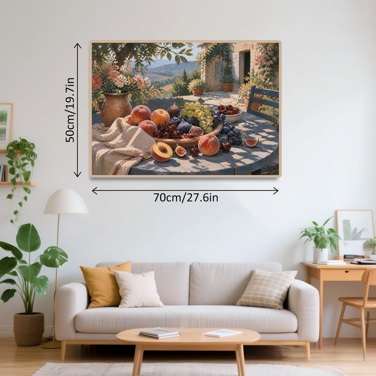 Sunlit Summer Fruit Table Gouache Landscape Puzzle - puzzle product view
