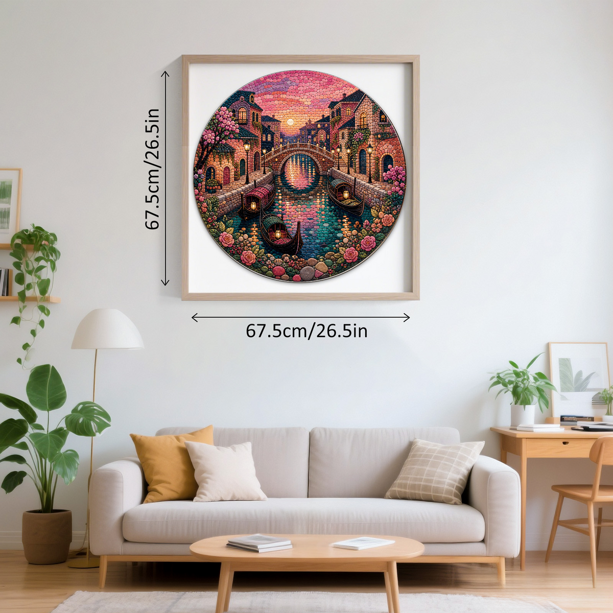 Whispering Canal Lantern Quarter Round Puzzle - puzzle product view