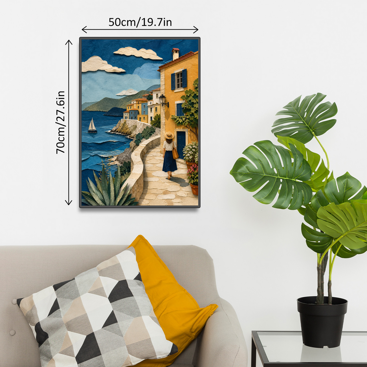 Quiet Painted Seaside Town Portrait Puzzle - puzzle product view