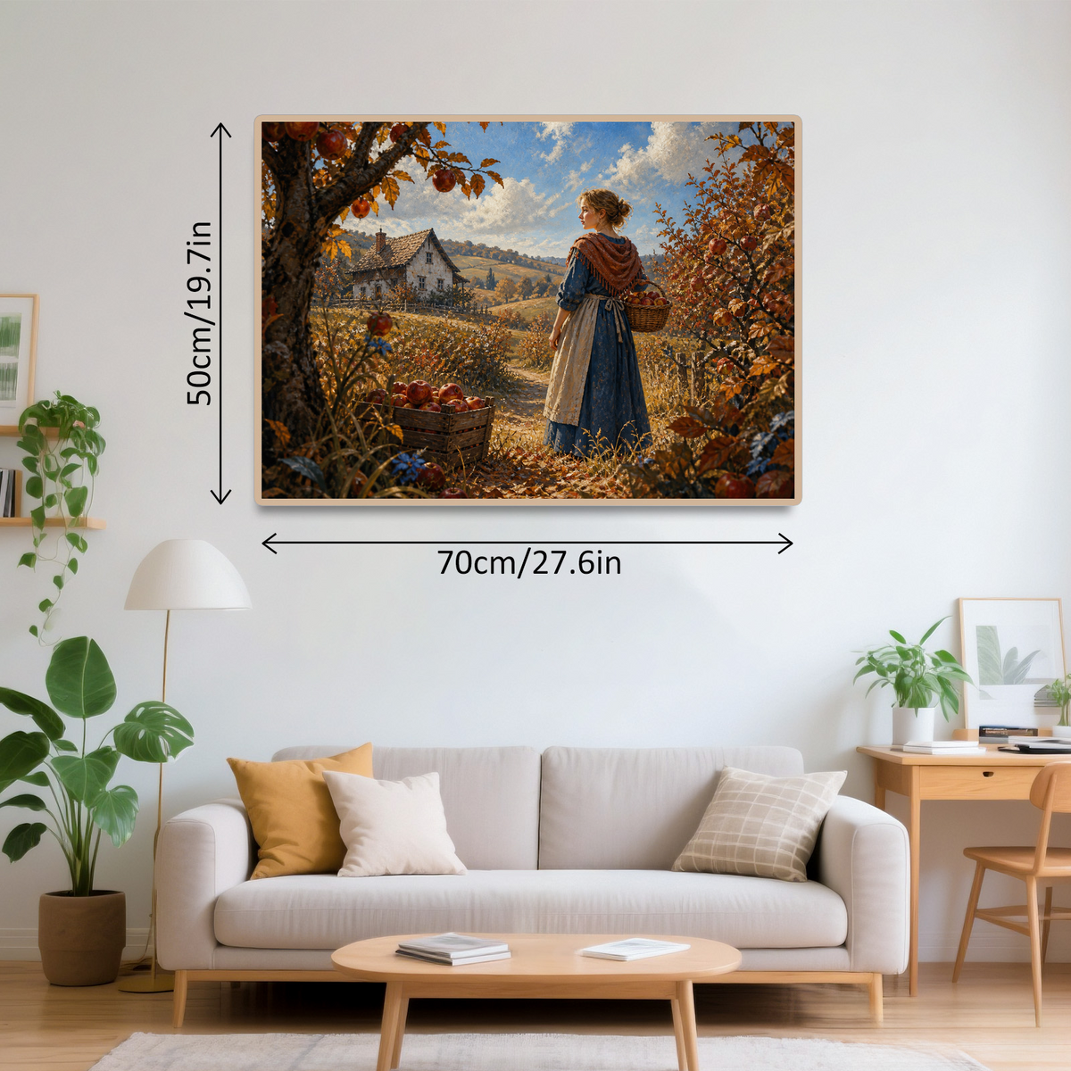 Rain Washed Autumn Apple Orchard Character Illustration Landscape - puzzle product view
