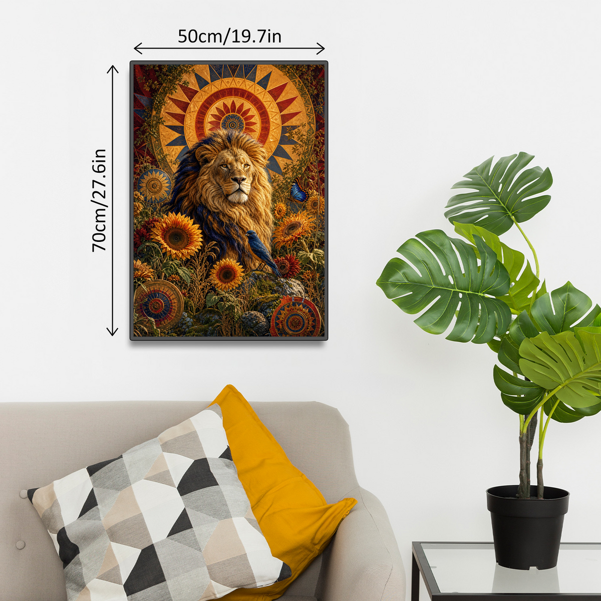 Sapphire Lion Sun Garden Portrait Puzzle - puzzle product view