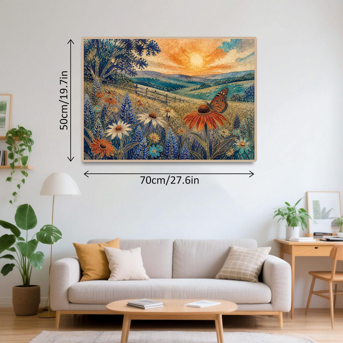 Golden-Hour Wildflower Meadow Landscape Puzzle - puzzle product view