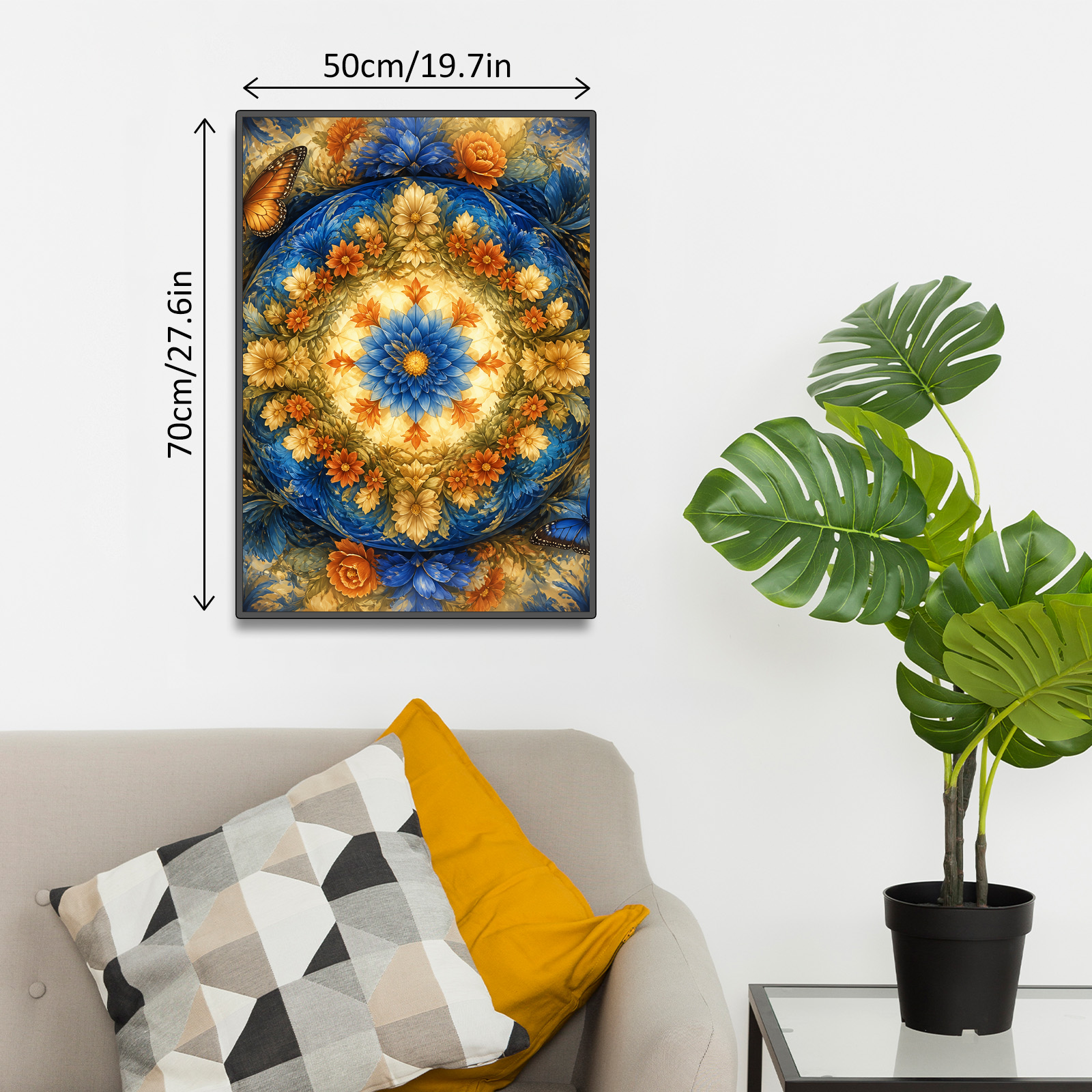 Moonlit Kaleidoscope Bloom Stained Glass Portrait Puzzle - puzzle product view