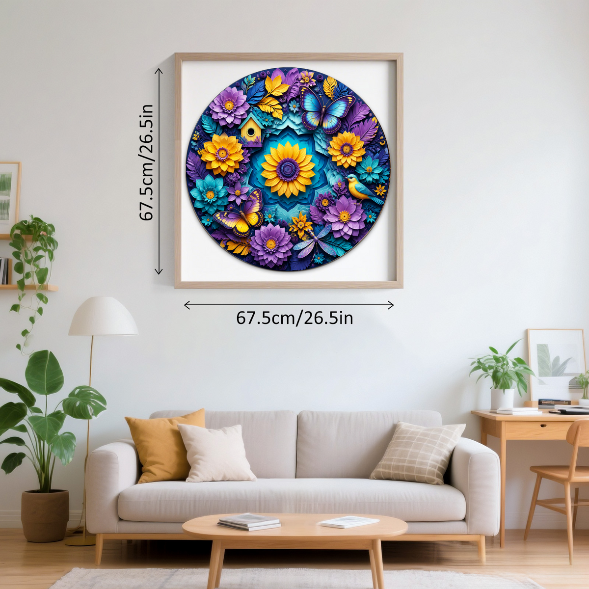 Radiant Paper Garden Symphony Round Puzzle - puzzle product view