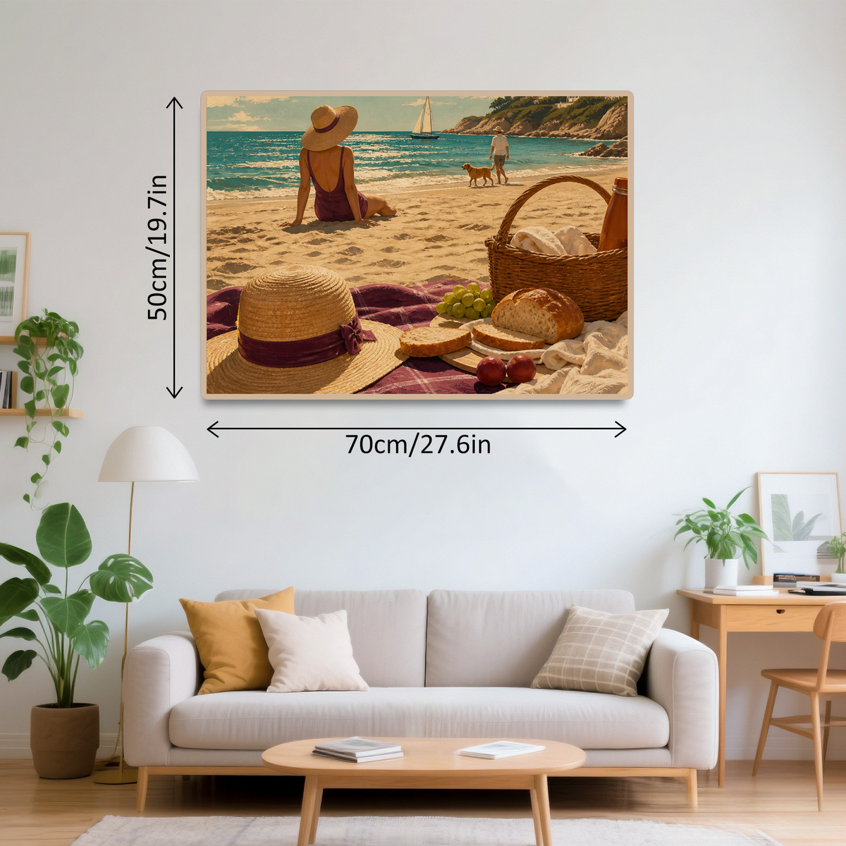Story Rich Summer Beach Picnic Travel Poster Landscape Puzzle - puzzle product view