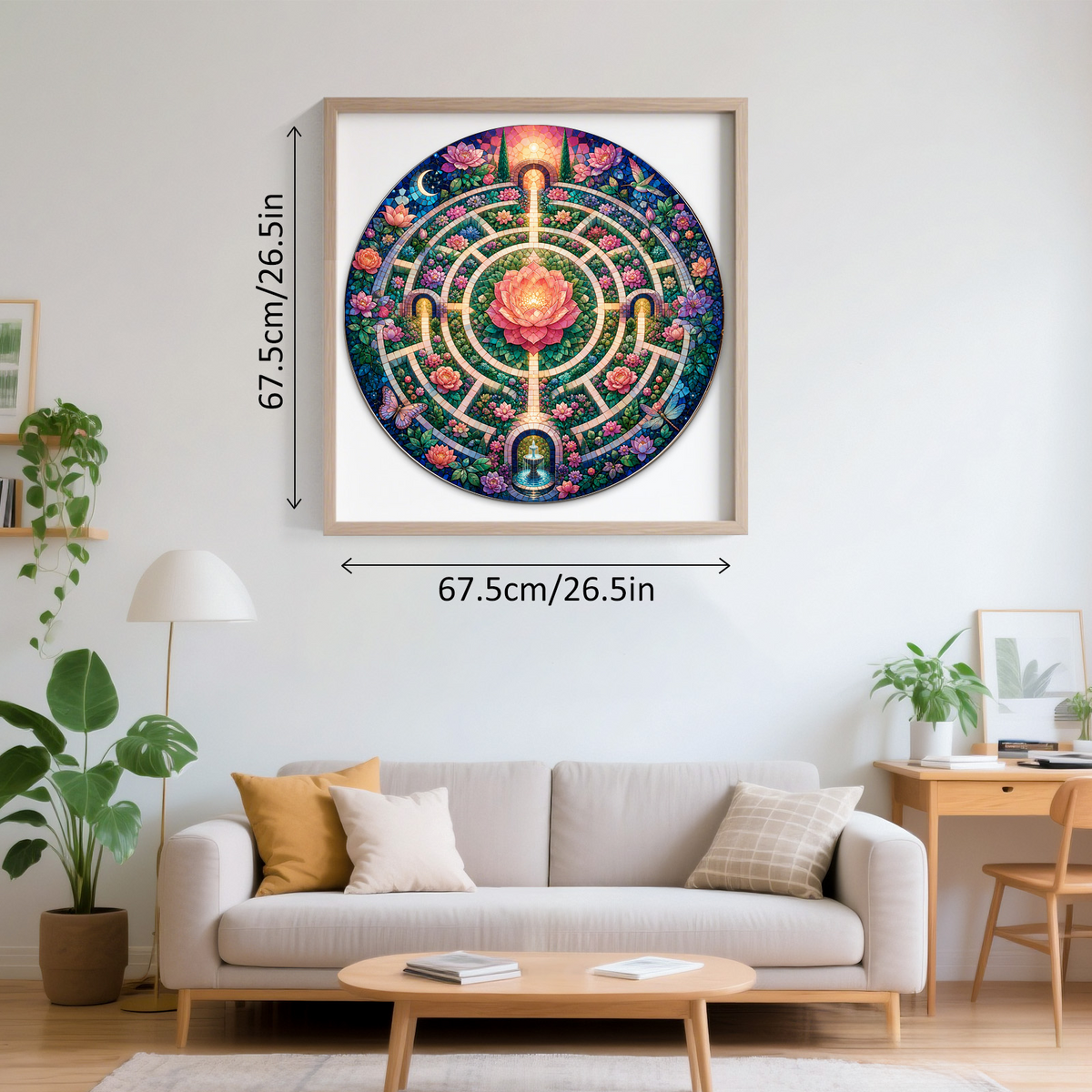 Radiant Floral Labyrinth Round Puzzle - puzzle product view
