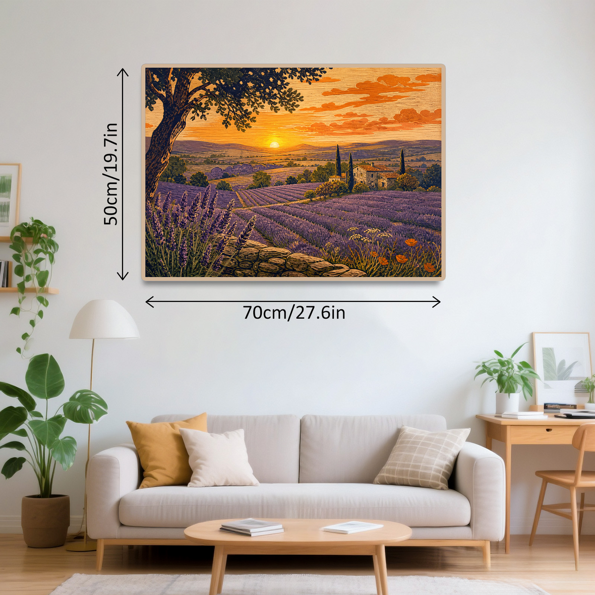 Golden-Hour Lavender Hills Landscape Puzzle - puzzle product view