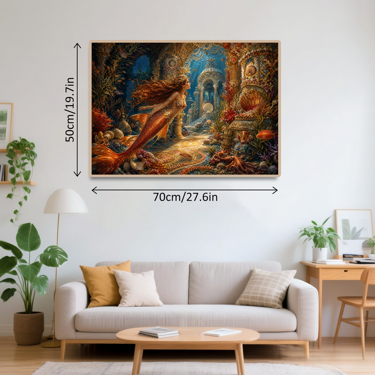 Amber Mermaid Coral Palace Landscape Puzzle - puzzle product view