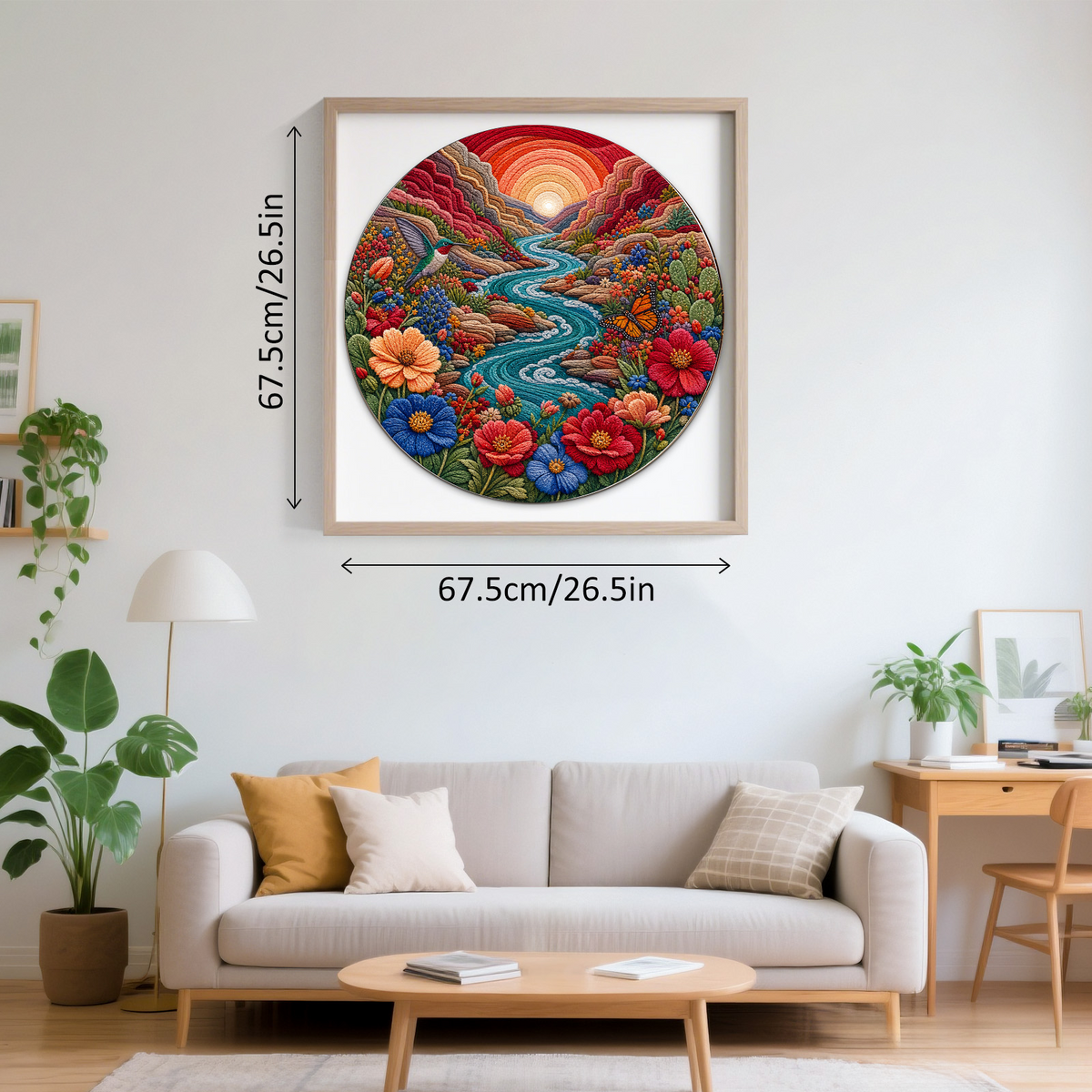 Dancing Wildflower Canyon River Round Puzzle - puzzle product view