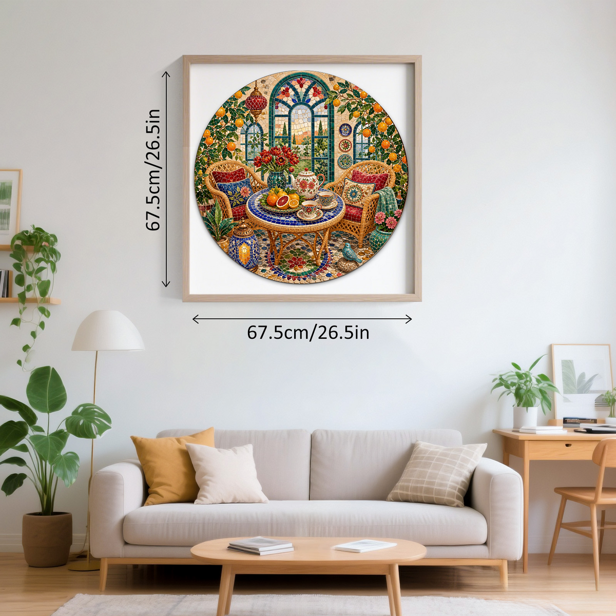 Velvet Sunroom Tea Corner Round Puzzle - puzzle product view