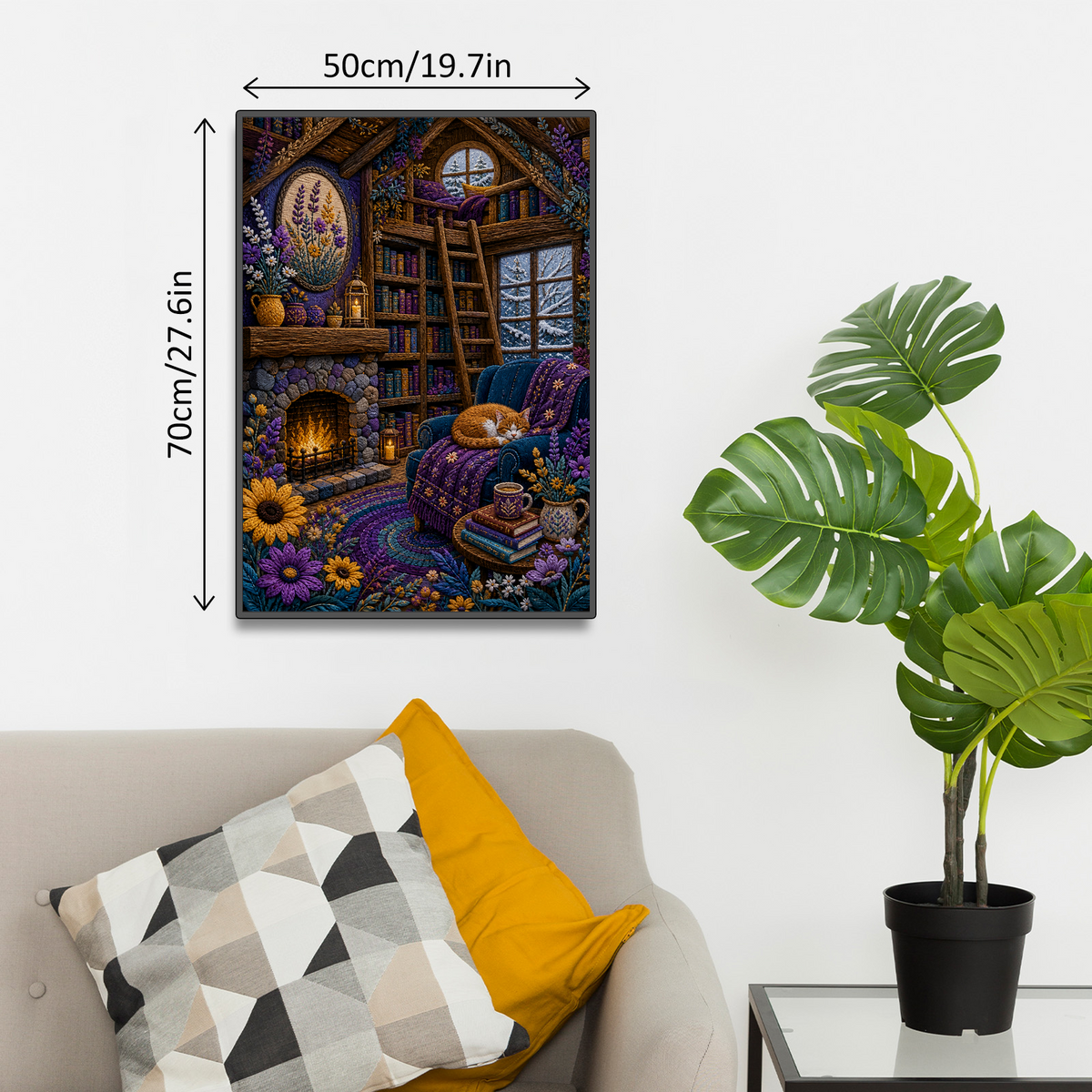 Wildflower Winter Cabin Library Portrait Puzzle - puzzle product view