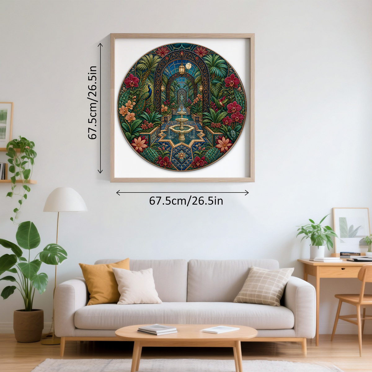 Moonlit Botanical Greenhouse Maze Round Puzzle - puzzle product view