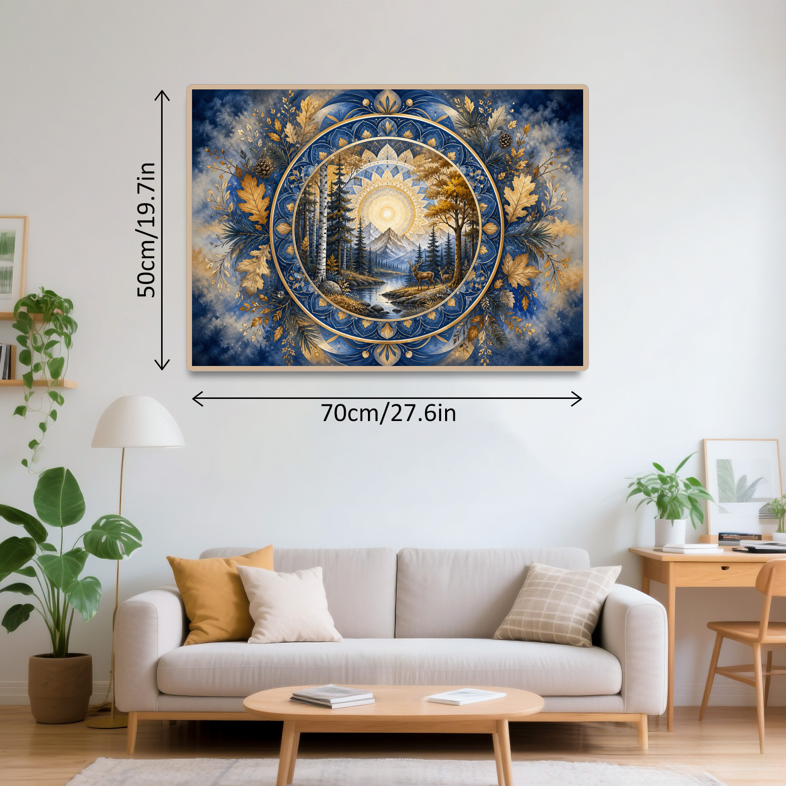 Golden Hour Stained Glass Forest Mandala Ornamental Landscape Puzzle - puzzle product view